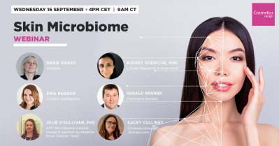 CosmeticsDesign Skin Microbiome webinar with L'Oréal, Gallinée, Cosmetics Europe, Lumina Intelligence